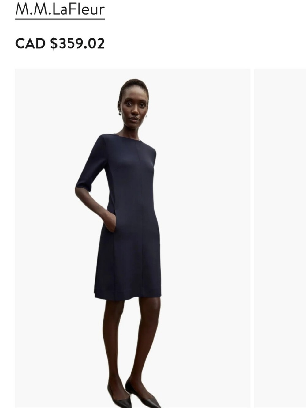 Navy Sheath Dress With Pockets